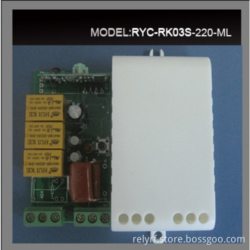 220 Volt Three-Way Learning Wireless Remote Control Switch (RYC-RK03S-220ML)